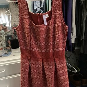 Burnt orange/dark coral cocktail dress